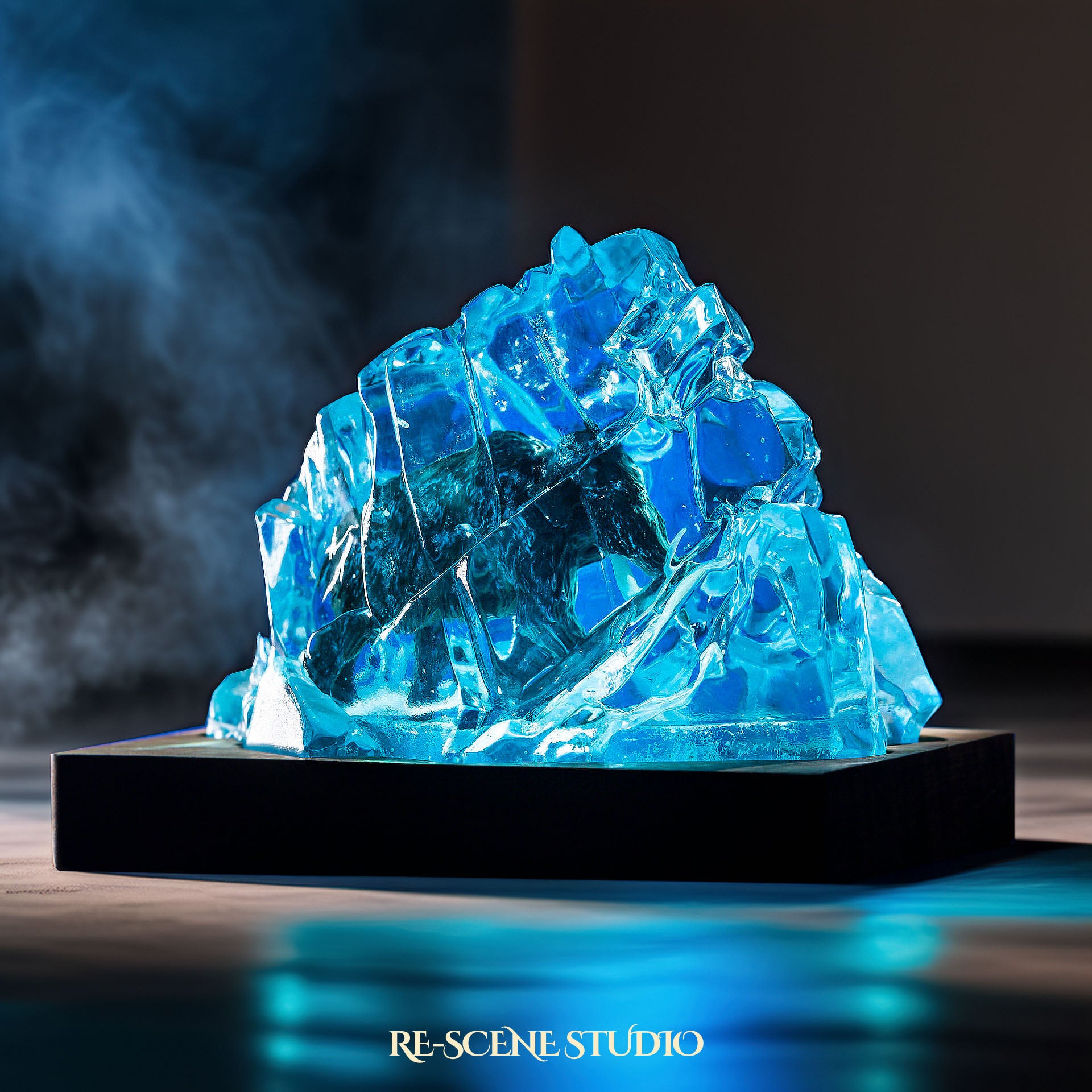 Frozen Mammoth Resin Epoxy Lamp Multicolor / Size M: 32 x 24 (cm) – Handmade Epoxy Resin Lamp by Rescene Studio | Rescene Studio