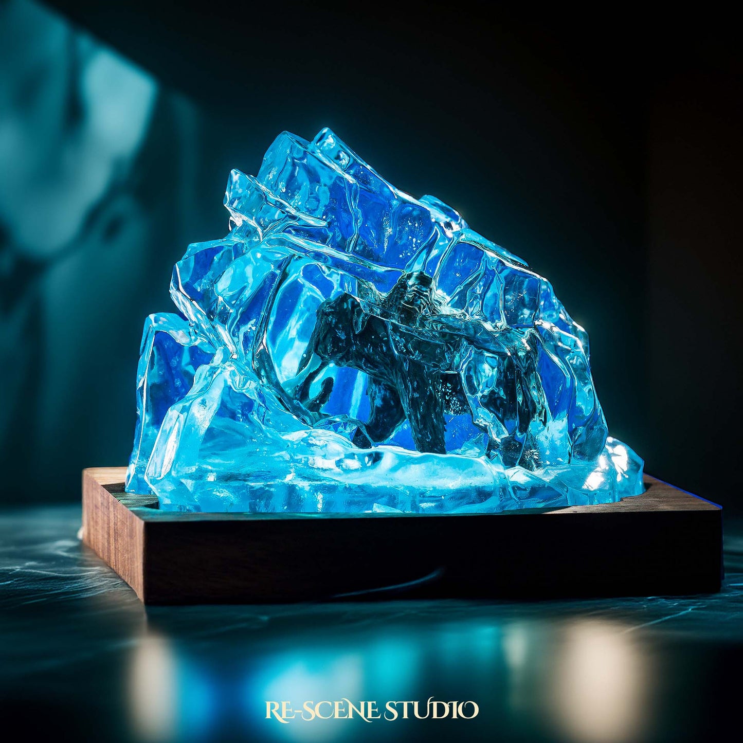 Frozen Mammoth Resin Epoxy Lamp Multicolor / Size M: 32 x 24 (cm) – Handmade Resin Lamp by Rescene Studio | Rescene Studio