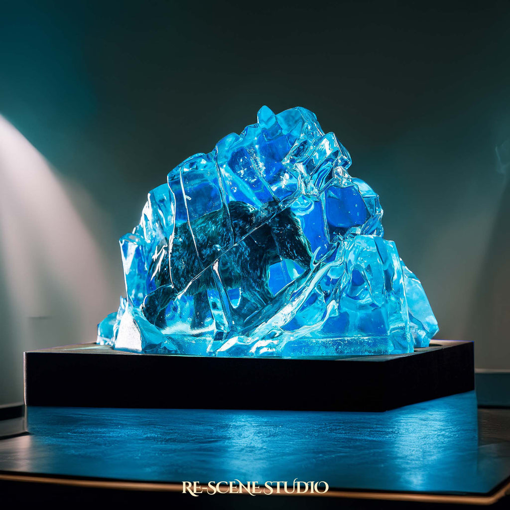 Frozen Mammoth Resin Epoxy Lamp Multicolor / Size M: 32 x 24 (cm) – Handmade Epoxy Resin Lamp by Rescene Studio | Rescene Studio