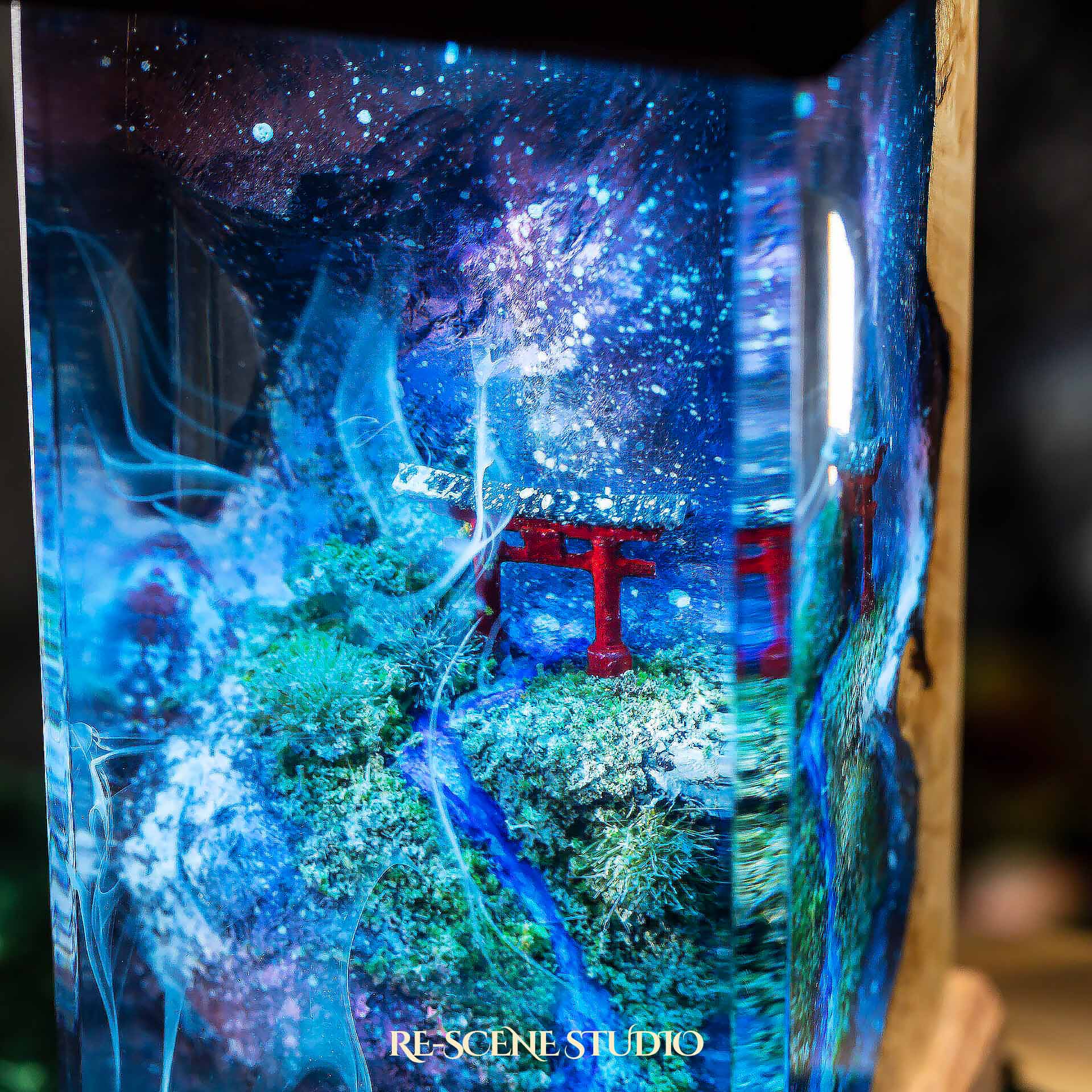 Torii Gate Galaxy Resin Epoxy Lamp Size M: 6 x 6 x 12 (cm) / Multicolor – Handmade Epoxy Resin Lamp by Rescene Studio | Rescene Studio