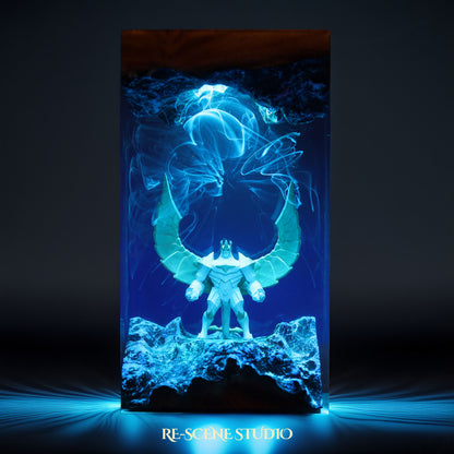 G.alio Resin Lamp — Closeup Detail | Original Epoxy Resin Sculpture with Built-in LED Glow