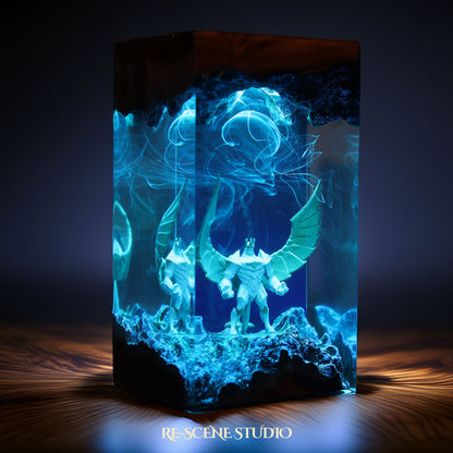G.alio Resin Lamp — Handcrafted Epoxy Resin LED Lamp | Unique Ambient Decor & Collector's Gift