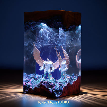 G.alio Resin Lamp — Detailed Display | Premium 3D Resin Diorama with RGB Color-Changing Light