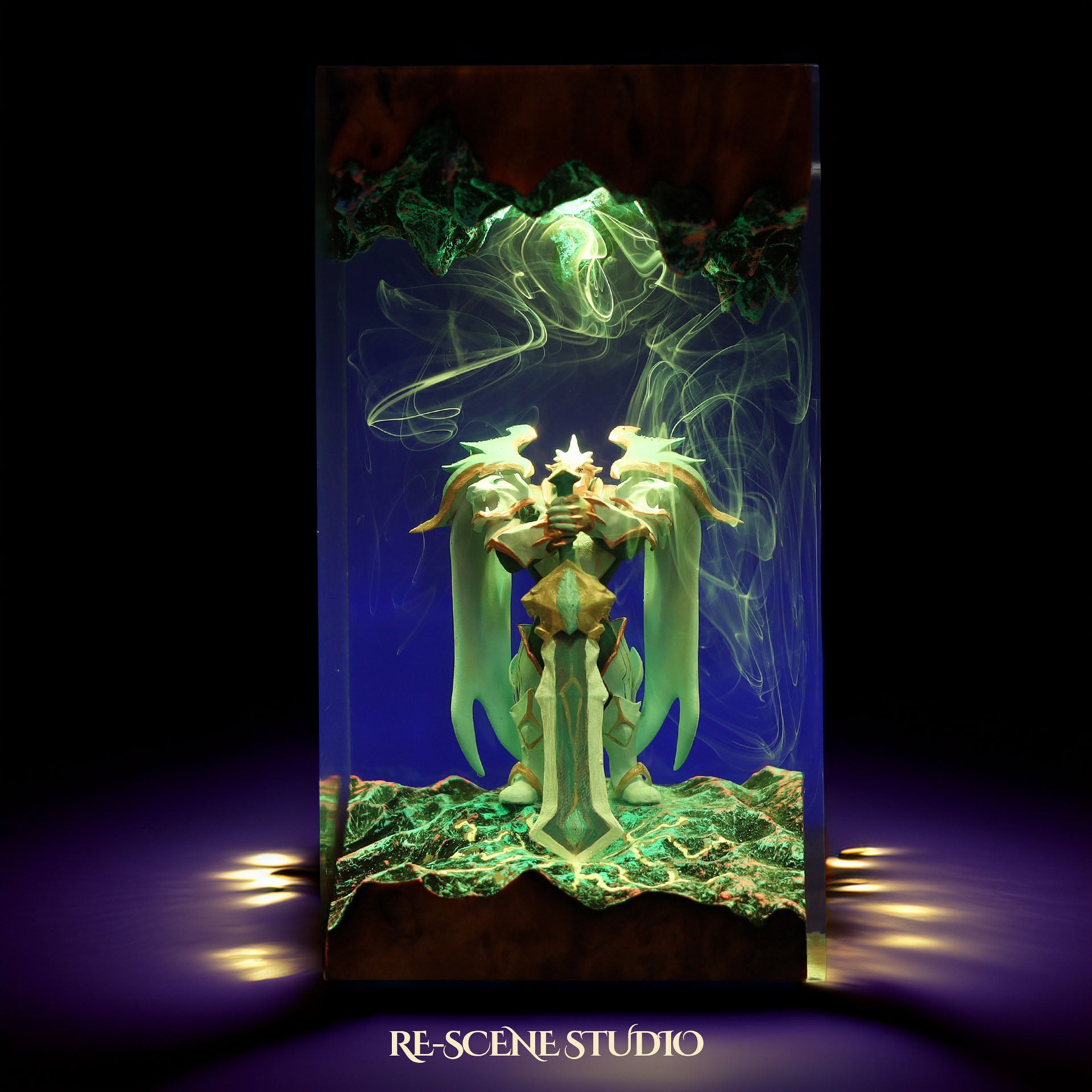 G.aren Resin Lamp — Detailed Display | Premium 3D Resin Diorama with RGB Color-Changing Light