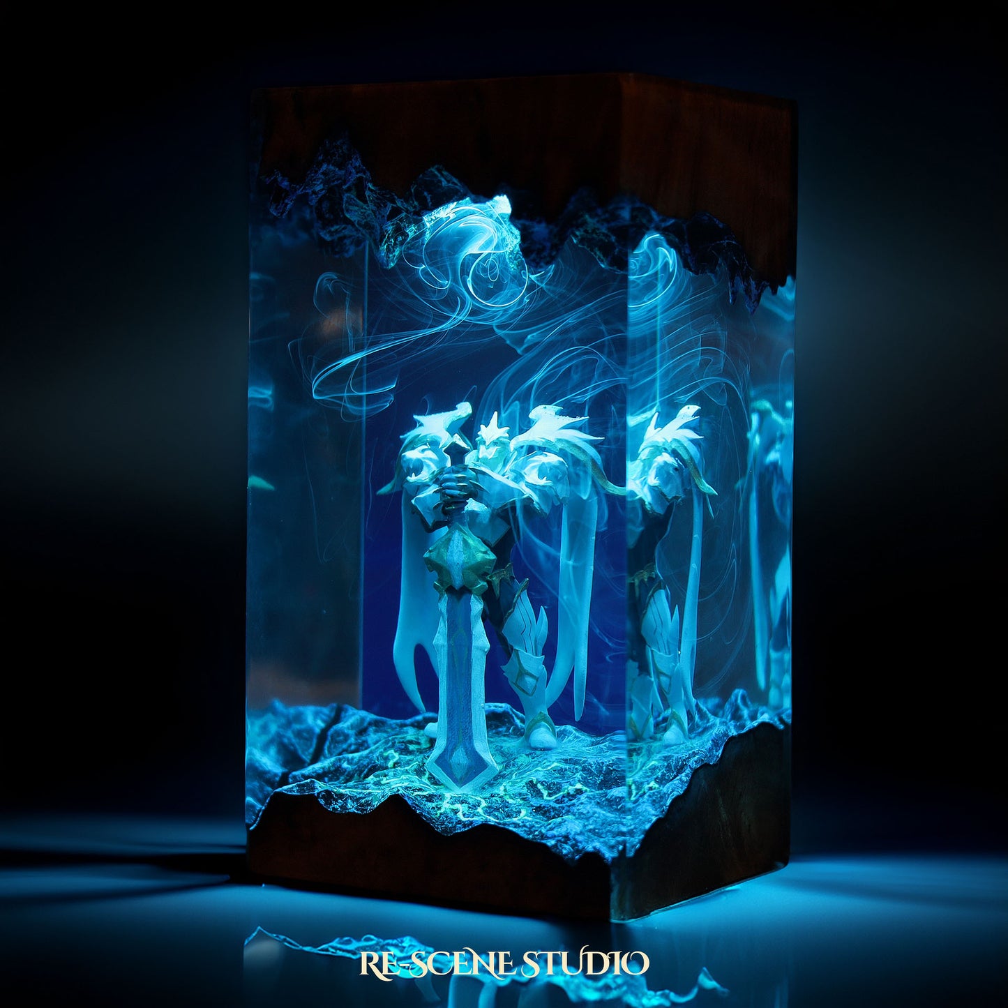 G.aren Resin Lamp — Handcrafted Epoxy Resin LED Lamp | Unique Ambient Decor & Collector's Gift