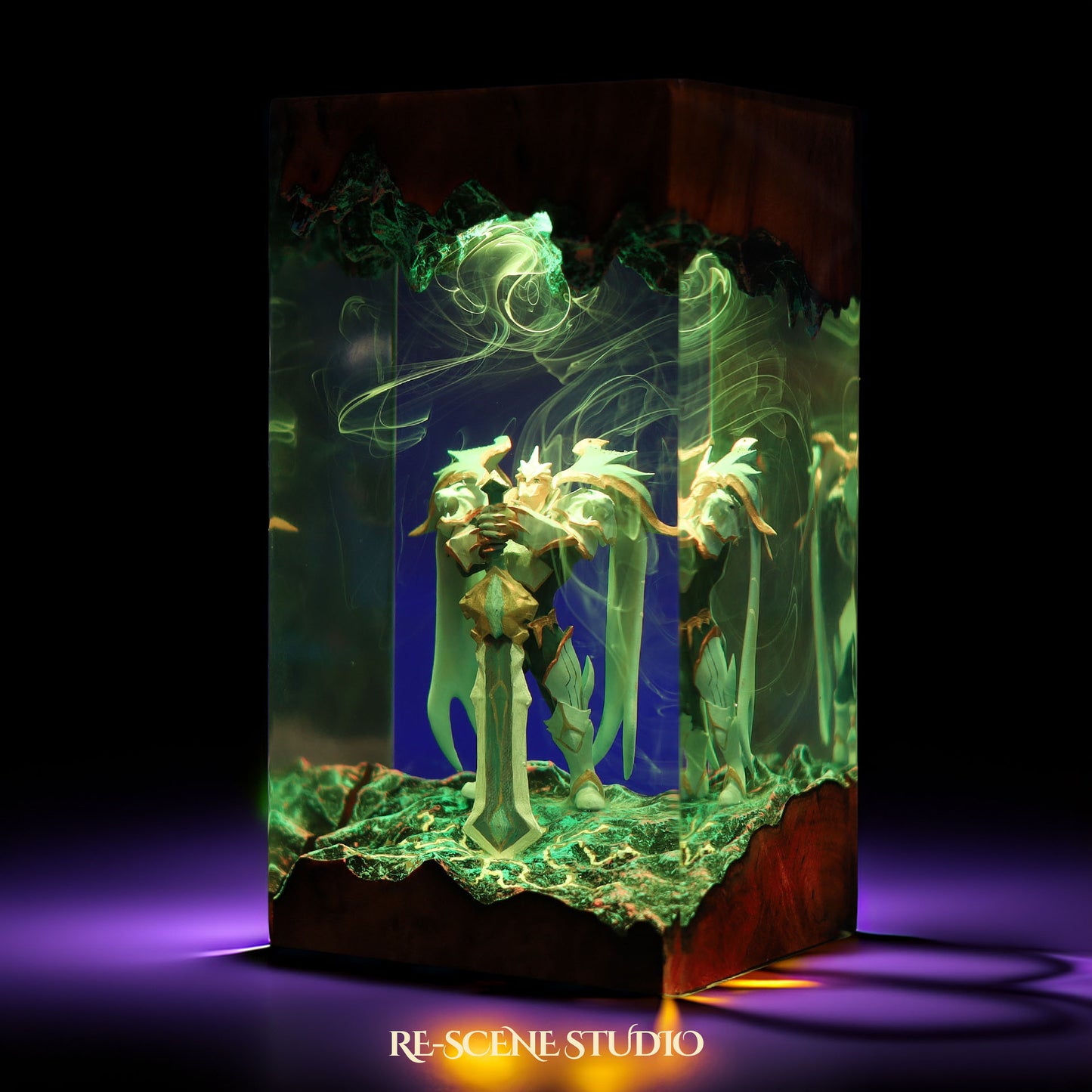 G.aren Resin Lamp — Detailed Display | Premium 3D Resin Diorama with RGB Color-Changing Light