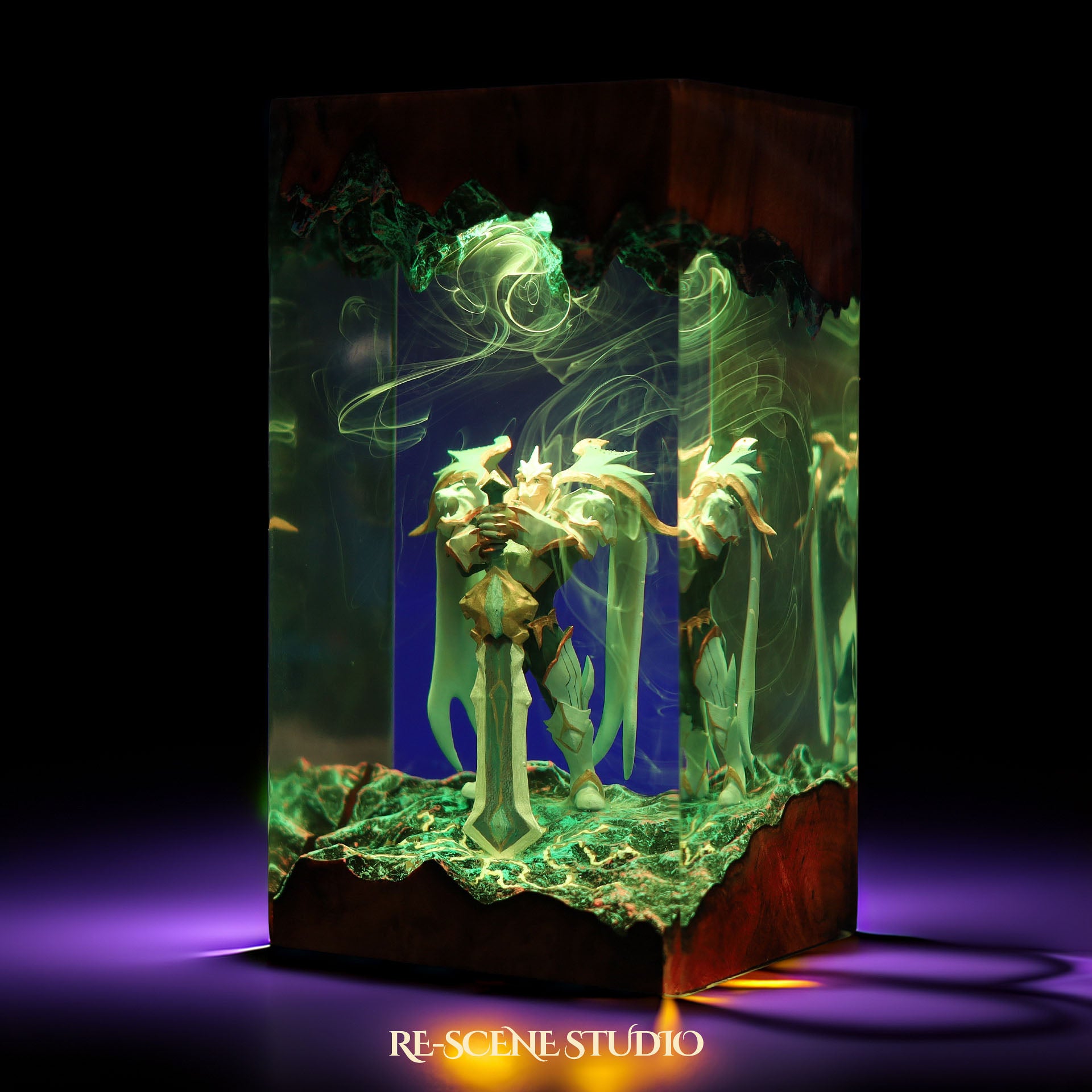 G.aren Resin Lamp — Detailed Display | Premium 3D Resin Diorama with RGB Color-Changing Light