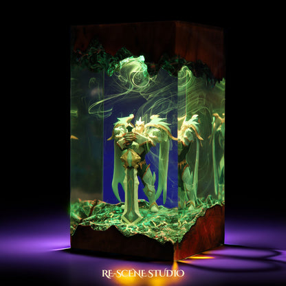 G.aren Resin Lamp — Detailed Display | Premium 3D Resin Diorama with RGB Color-Changing Light