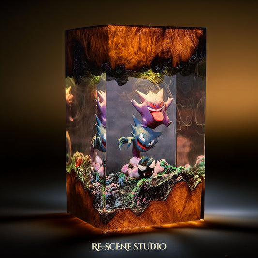 Shadow Phantom Resin Lamp — Handcrafted Epoxy Resin LED Lamp | Unique Ambient Decor & Collector's Gift
