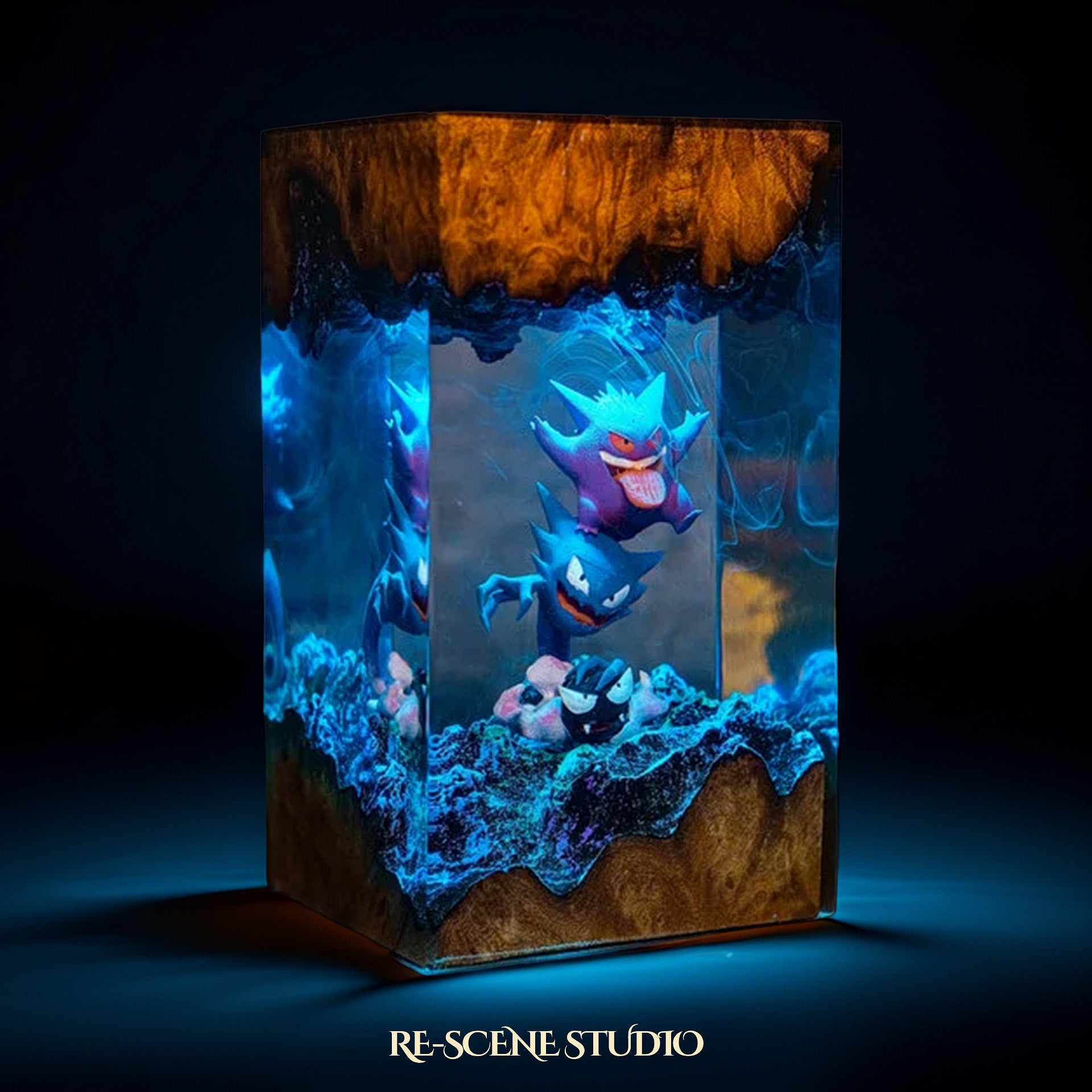 Shadow Phantom Resin Lamp — Display Setup | Artisan Resin Art Lamp, Ambient Light for Home or Office