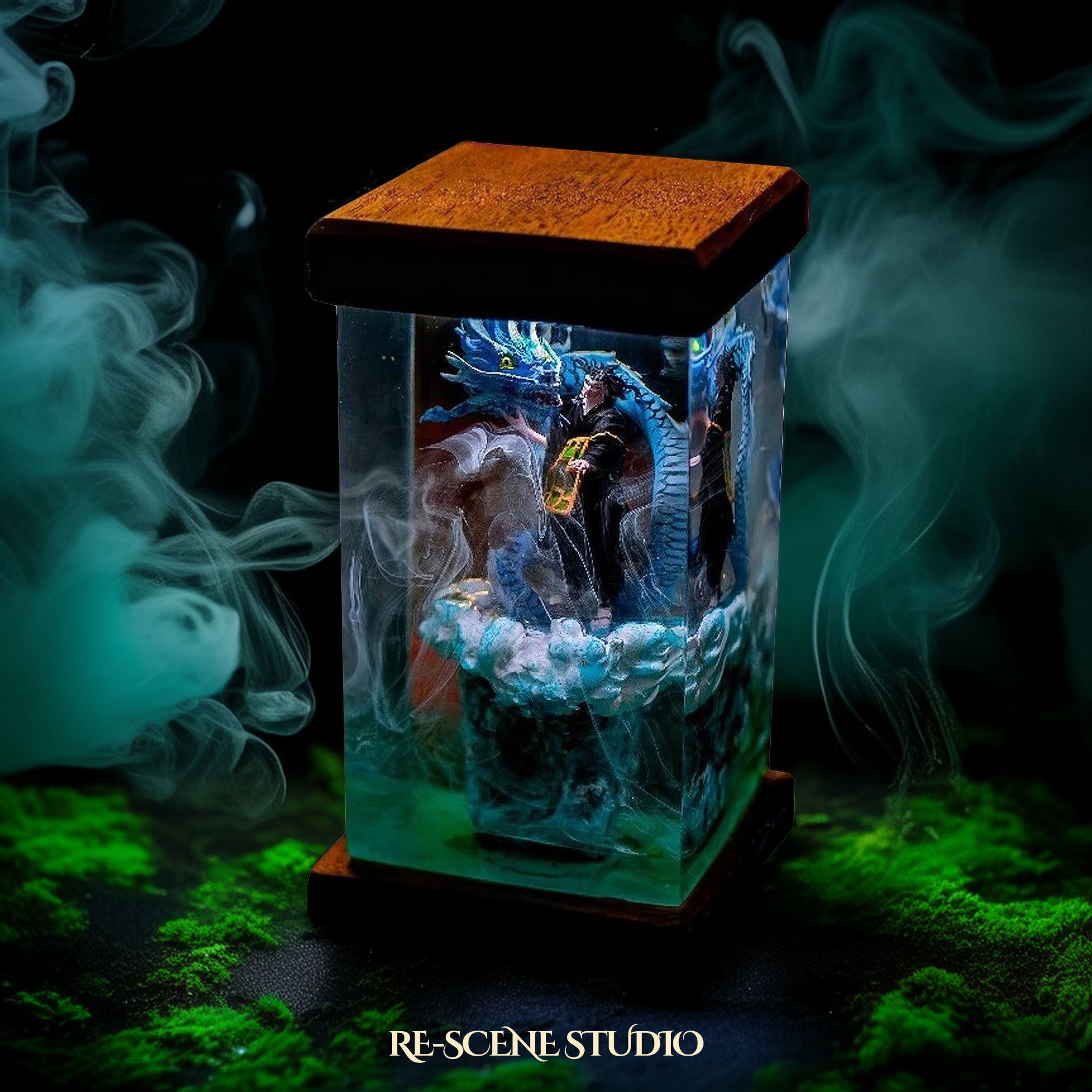 Geto Suguru Resin Lamp - Jujutsu Kaisen Multicolor / Size M: 6 x 6 x 12 (cm) – Handmade Epoxy Resin Lamp by Rescene Studio | Rescene Studio