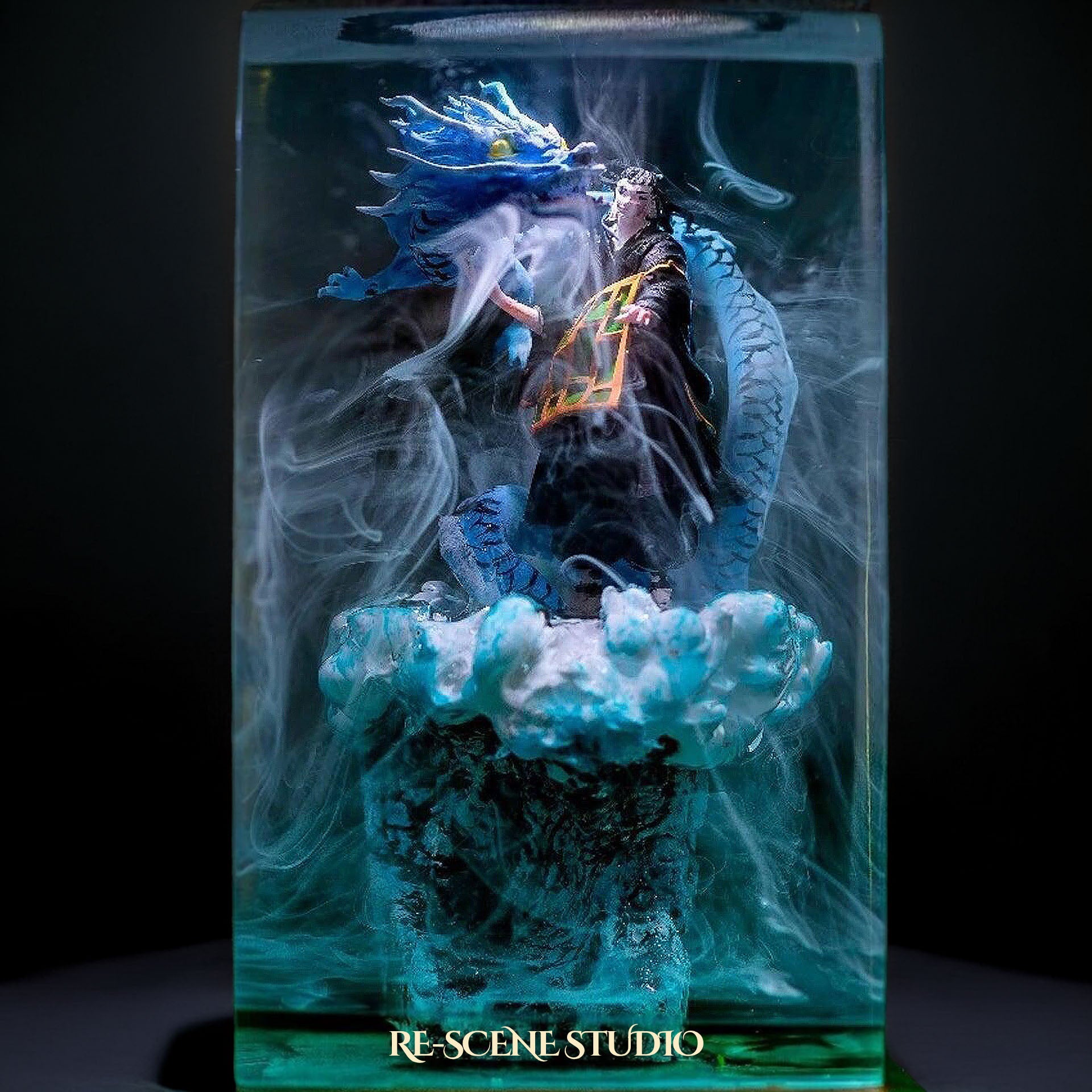Geto Suguru Resin Lamp - Jujutsu Kaisen Multicolor / Size M: 6 x 6 x 12 (cm) – Handmade Epoxy Resin Lamp by Rescene Studio | Rescene Studio