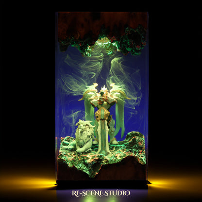 G.od-.king G.aren Resin Lamp — Detailed Display | Premium 3D Resin Diorama with RGB Color-Changing Light