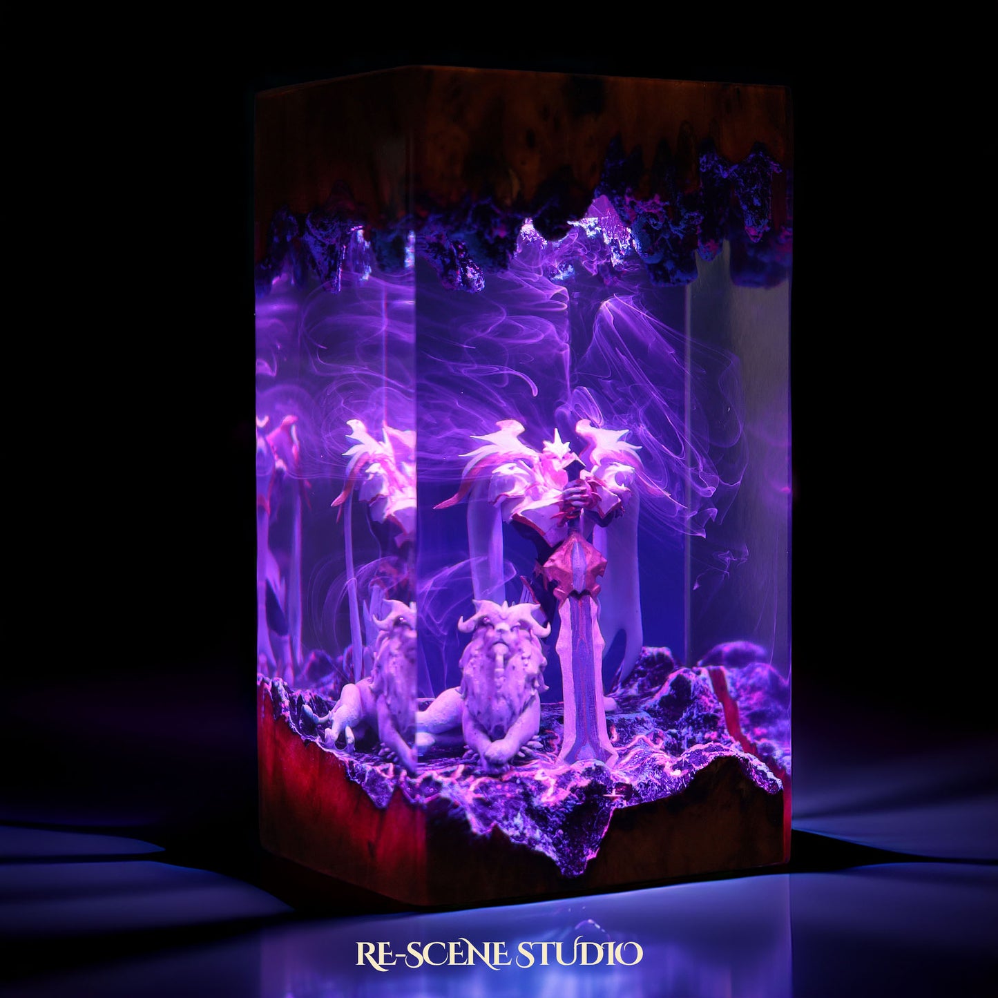 G.od-.king G.aren Resin Lamp — Display Setup | Artisan Resin Art Lamp, Ambient Light for Home or Office