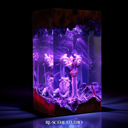 G.od-.king G.aren Resin Lamp — Display Setup | Artisan Resin Art Lamp, Ambient Light for Home or Office