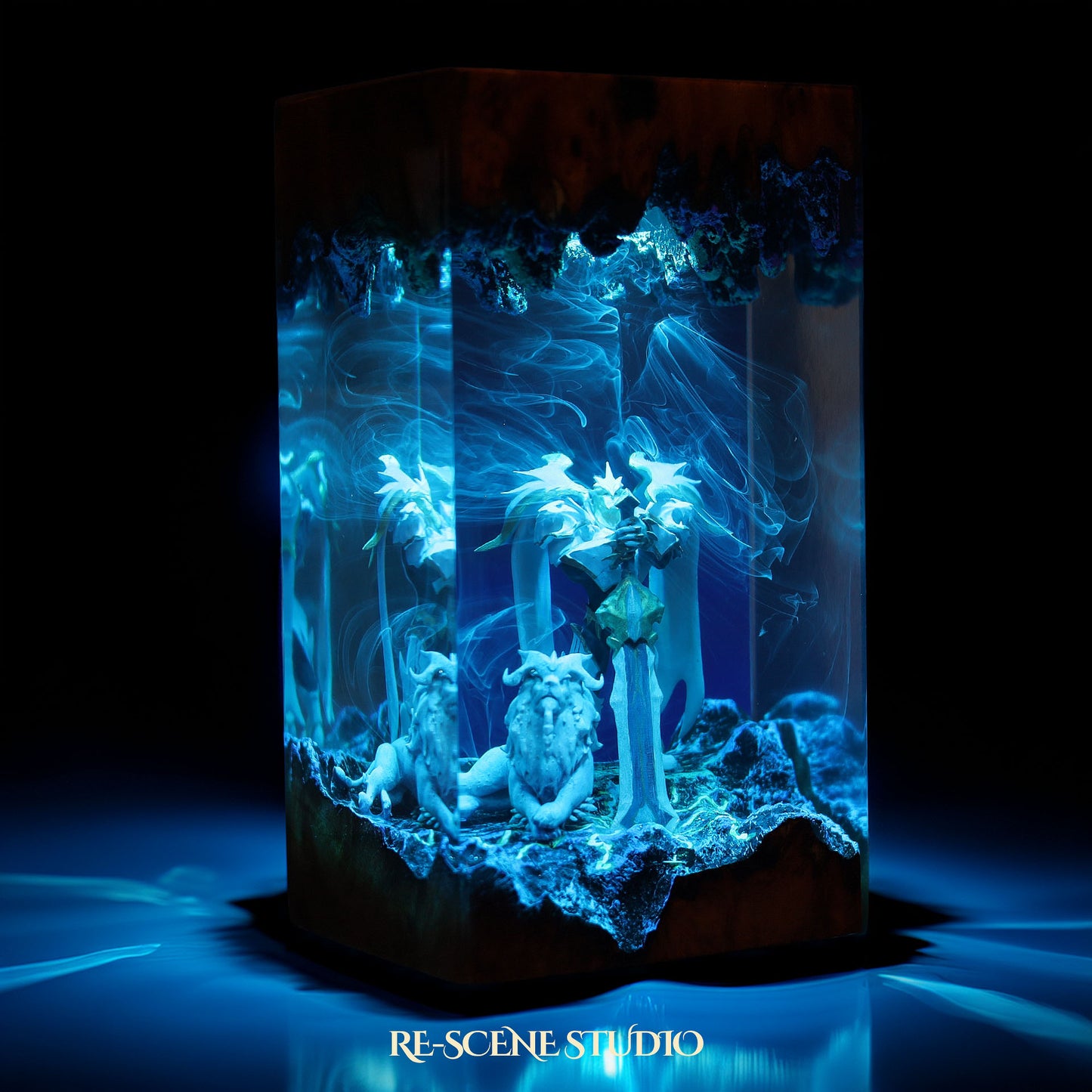 G.od-.king G.aren Resin Lamp — Handcrafted Epoxy Resin LED Lamp | Unique Ambient Decor & Collector's Gift