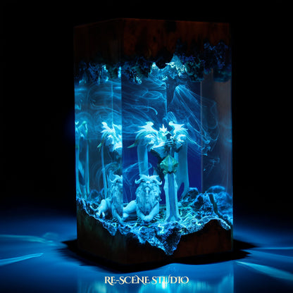 G.od-.king G.aren Resin Lamp — Handcrafted Epoxy Resin LED Lamp | Unique Ambient Decor & Collector's Gift