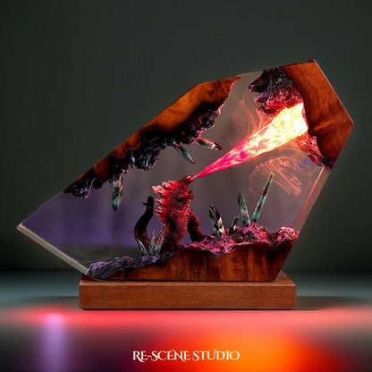 Atomic Titan Resin Lamp — Detailed Display | Premium 3D Resin Diorama with RGB Color-Changing Light