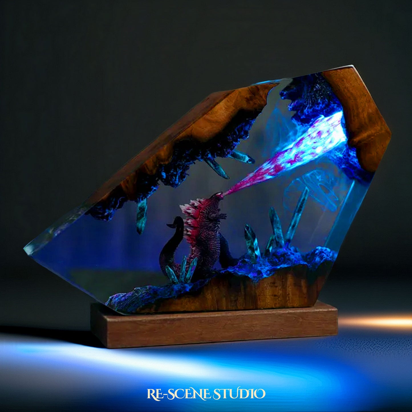 Atomic Titan Resin Lamp — Display Setup | Artisan Resin Art Lamp, Ambient Light for Home or Office