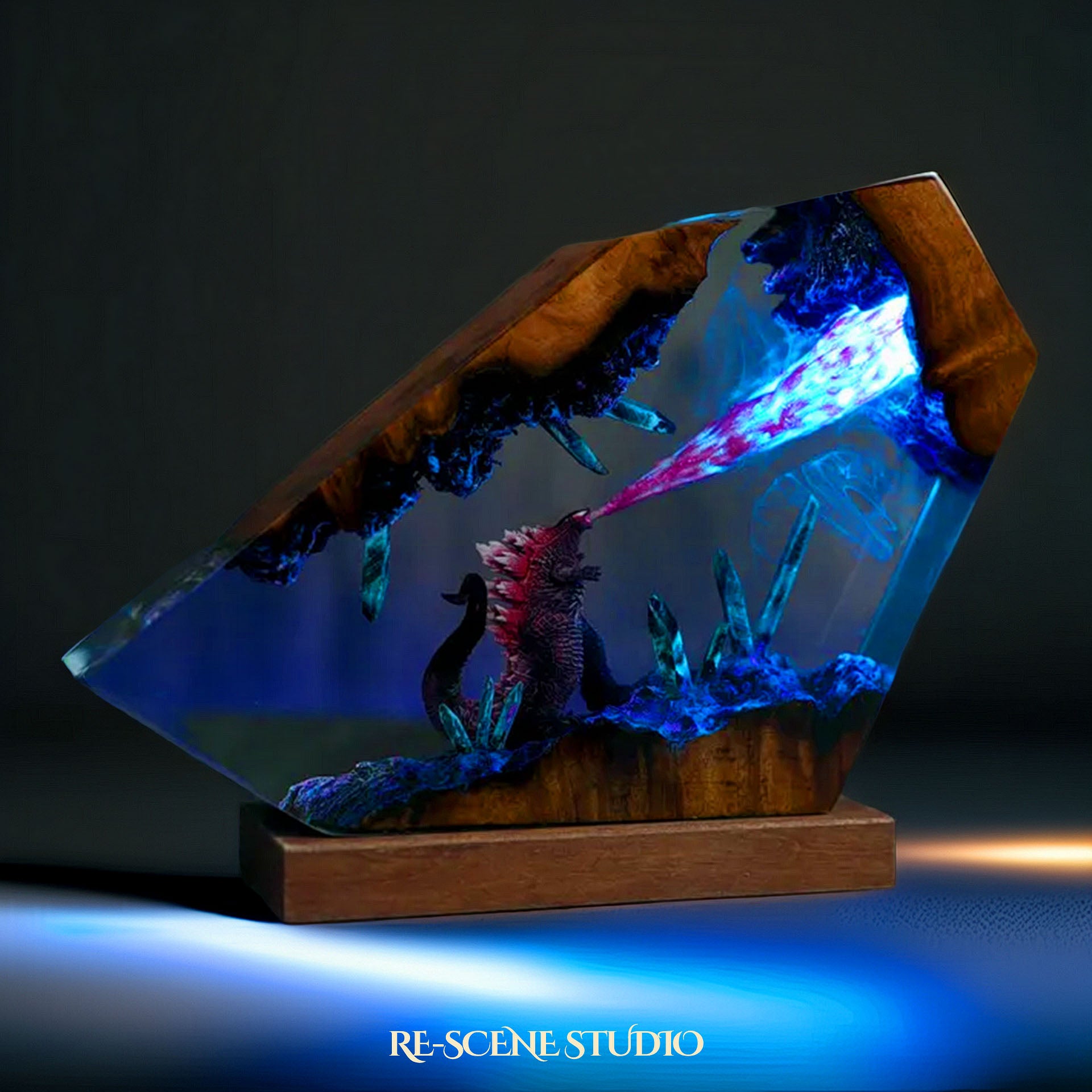 Atomic Titan Resin Lamp — Display Setup | Artisan Resin Art Lamp, Ambient Light for Home or Office