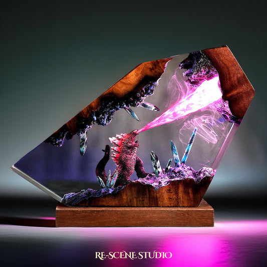 Atomic Titan Resin Lamp — Handcrafted Epoxy Resin LED Lamp | Unique Ambient Decor & Collector's Gift