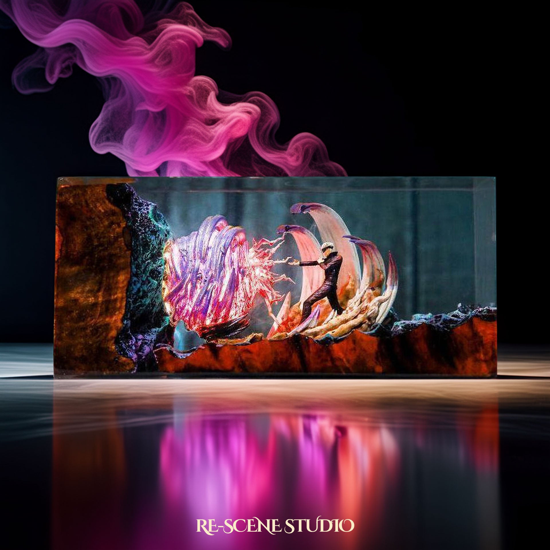 Gojo Satoru's Power Resin Lamp - Jujutsu Kaisen Multicolor / Size M: 6 x 4 x 12 (cm) – Handmade Epoxy Resin Lamp by Rescene Studio | Rescene Studio