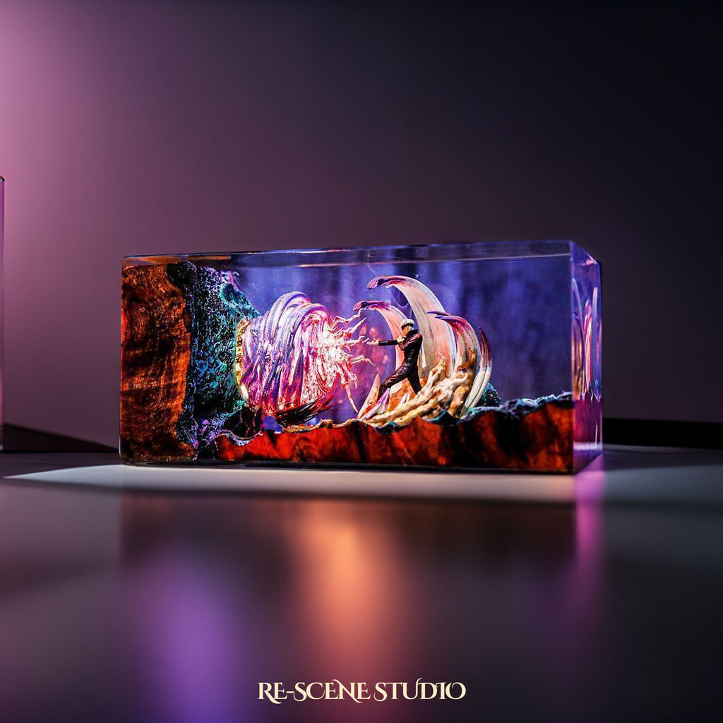 Gojo Satoru's Power Resin Lamp - Jujutsu Kaisen Multicolor / Size M: 6 x 4 x 12 (cm) – Handmade Epoxy Resin Lamp by Rescene Studio | Rescene Studio
