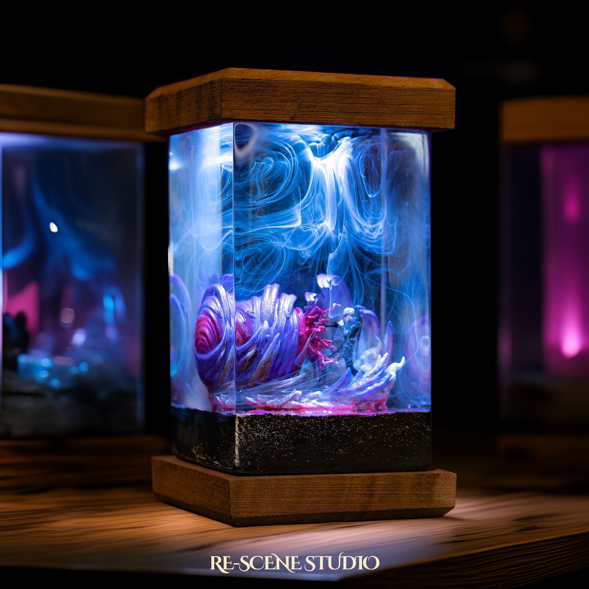 Gojo Satoru Resin Lamp - Jujutsu Kaisen Multicolor / Size M: 6 x 6 x 12 (cm) – Handmade Epoxy Resin Lamp by Rescene Studio | Rescene Studio