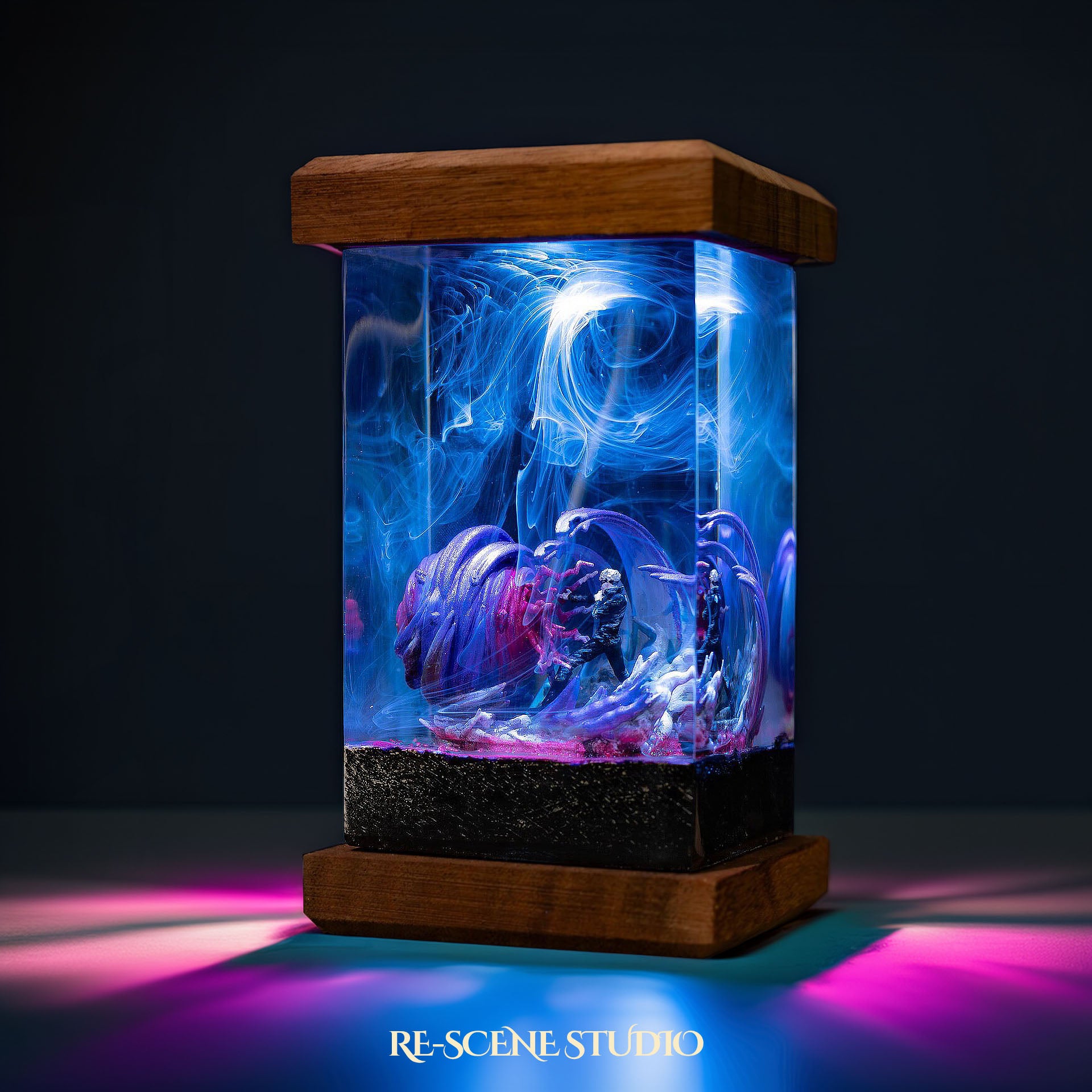 Gojo Satoru Resin Lamp - Jujutsu Kaisen Multicolor / Size M: 6 x 6 x 12 (cm) – Handmade Epoxy Resin Lamp by Rescene Studio | Rescene Studio