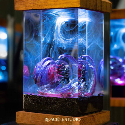 Gojo Satoru Resin Lamp V1 - Jujutsu Kaisen Multicolor / Size M: 6 x 6 x 12 (cm) – Handmade Resin Lamp by Rescene Studio | Rescene Studio