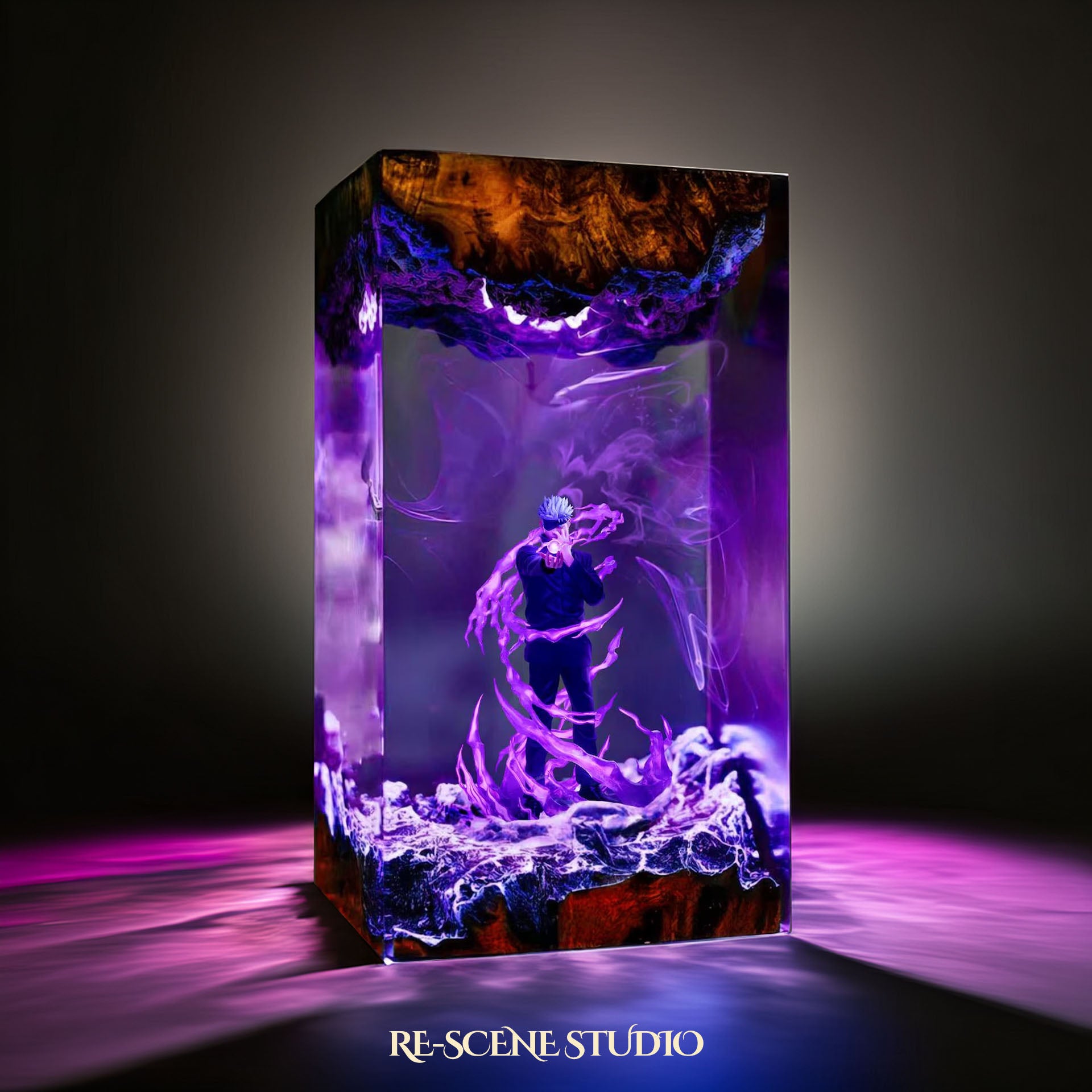 Gojo Satoru Resin Lamp - Jujutsu Kaisen Multicolor / Size M – Handmade Epoxy Resin Lamp by Rescene Studio | Rescene Studio