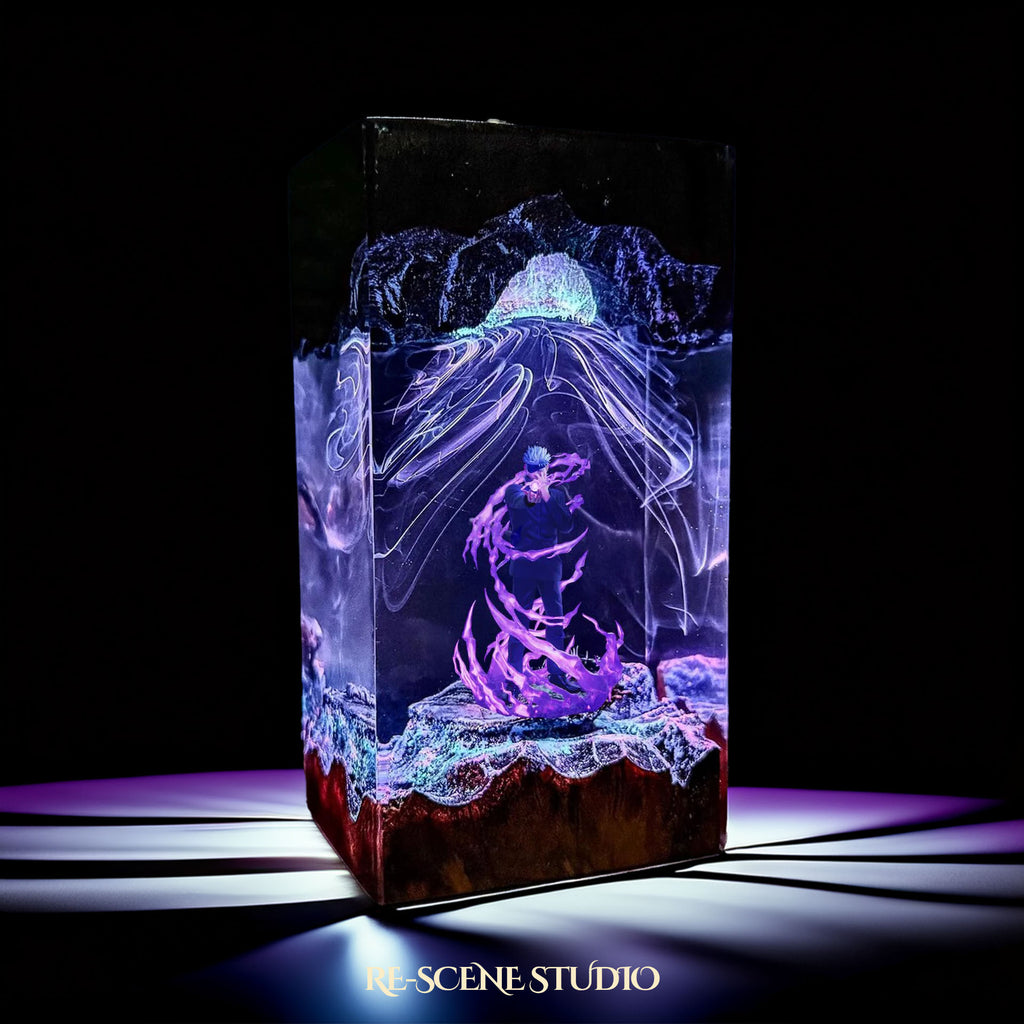 Gojo Satoru Resin Lamp - Jujutsu Kaisen Multicolor / Size M – Handmade Epoxy Resin Lamp by Rescene Studio | Rescene Studio