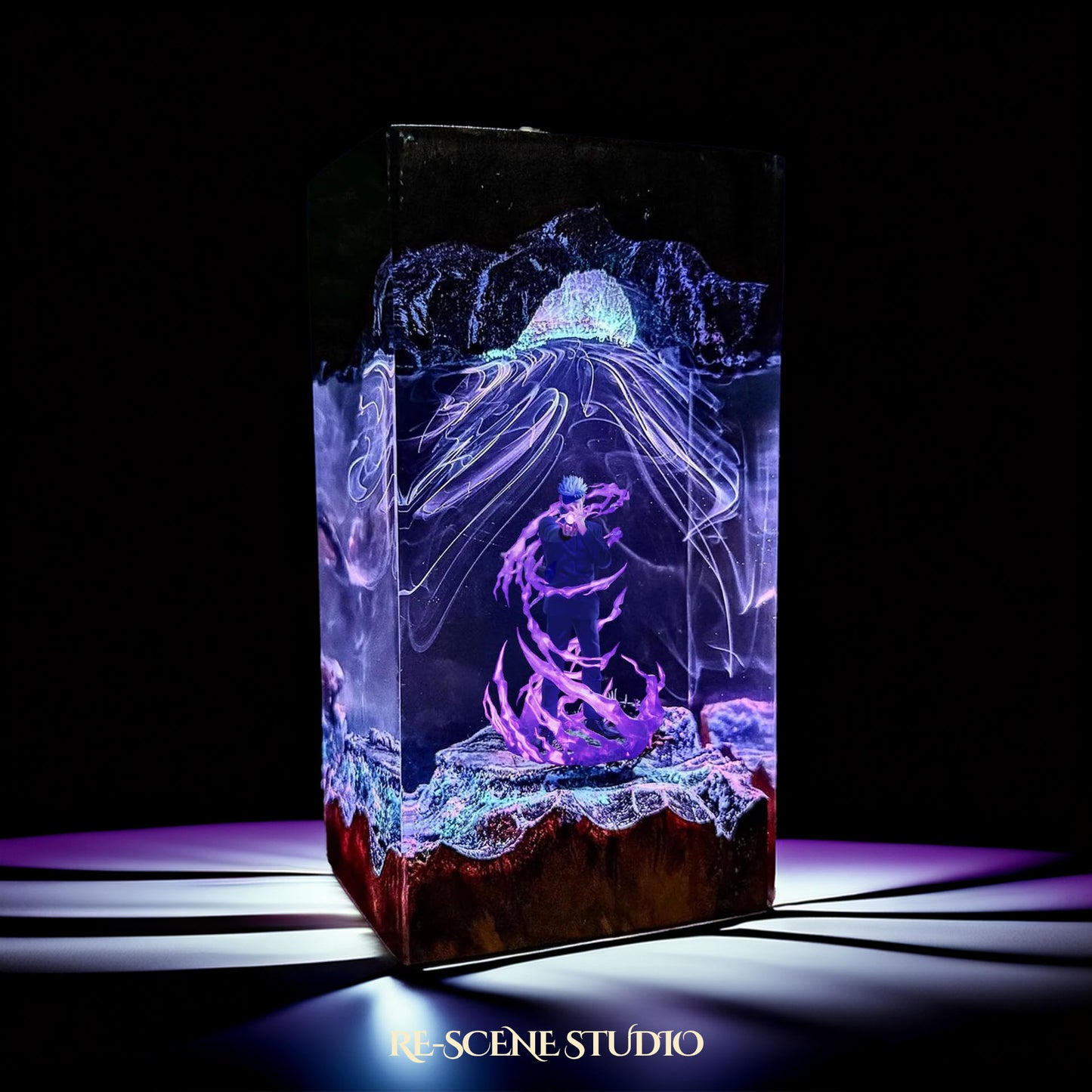 Gojo Satoru Resin Lamp V2 - Jujutsu Kaisen Multicolor / Size M – Handmade Resin Lamp by Rescene Studio | Rescene Studio