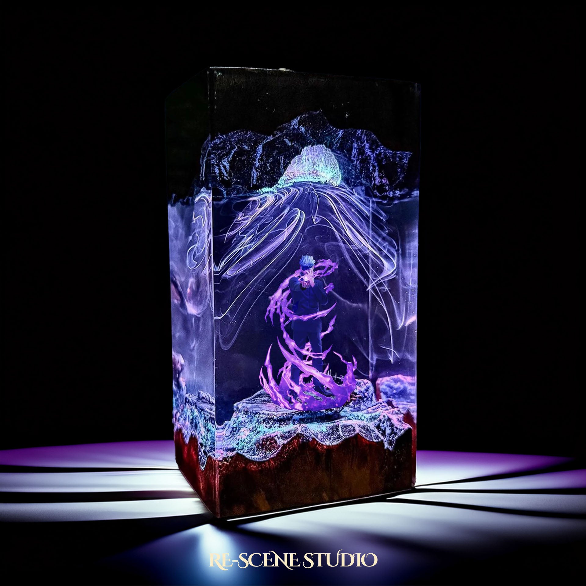 Gojo Satoru Resin Lamp - Jujutsu Kaisen Multicolor / Size M – Handmade Epoxy Resin Lamp by Rescene Studio | Rescene Studio