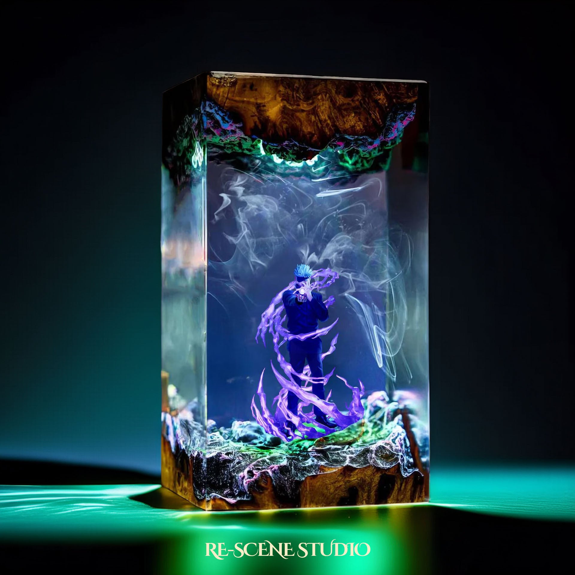 Gojo Satoru Resin Lamp - Jujutsu Kaisen Multicolor / Size M – Handmade Epoxy Resin Lamp by Rescene Studio | Rescene Studio