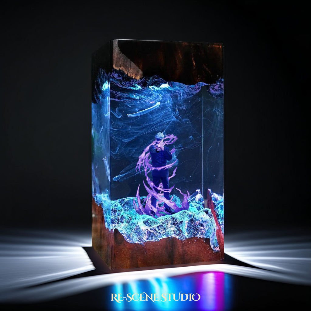 Gojo Satoru Resin Lamp - Jujutsu Kaisen Multicolor / Size M – Handmade Epoxy Resin Lamp by Rescene Studio | Rescene Studio