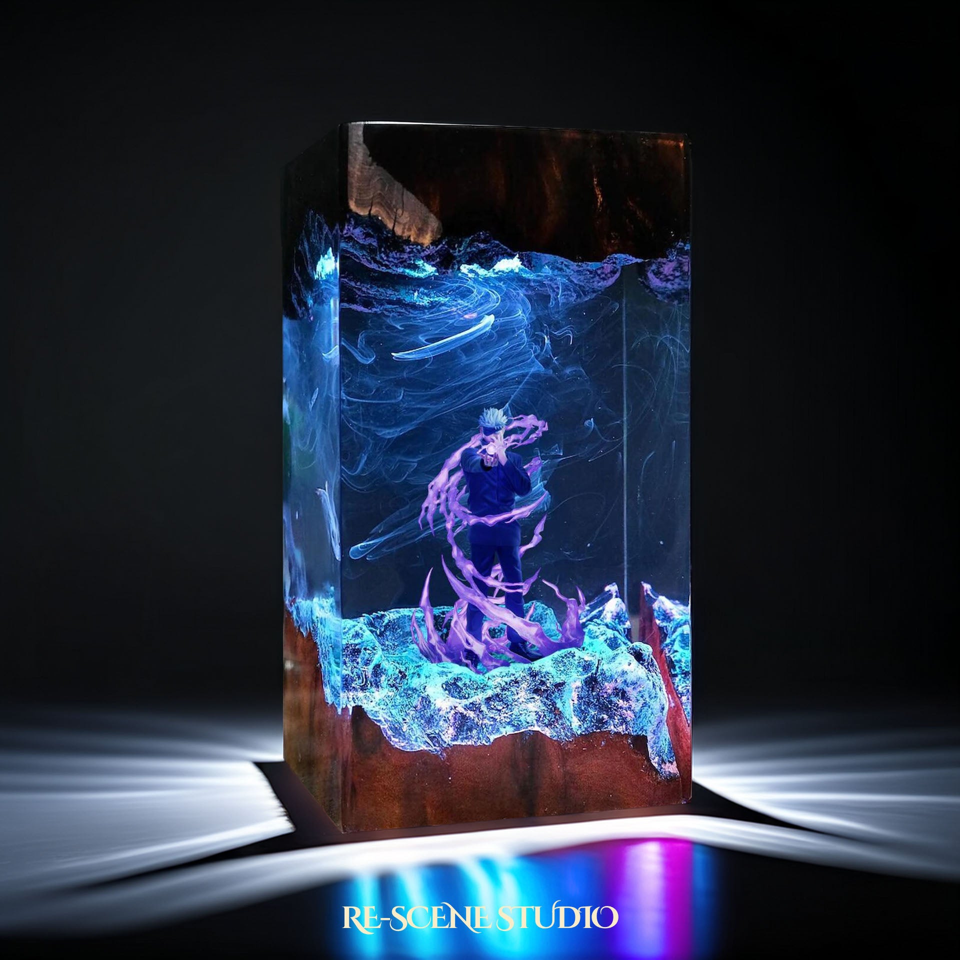 Gojo Satoru Resin Lamp - Jujutsu Kaisen Multicolor / Size M – Handmade Epoxy Resin Lamp by Rescene Studio | Rescene Studio