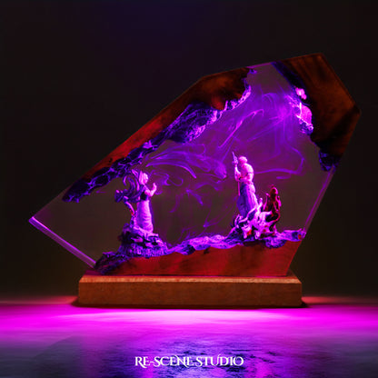 G.ojo vs S.ukuna Resin Lamp — Detailed Display | Premium 3D Resin Diorama with RGB Color-Changing Light