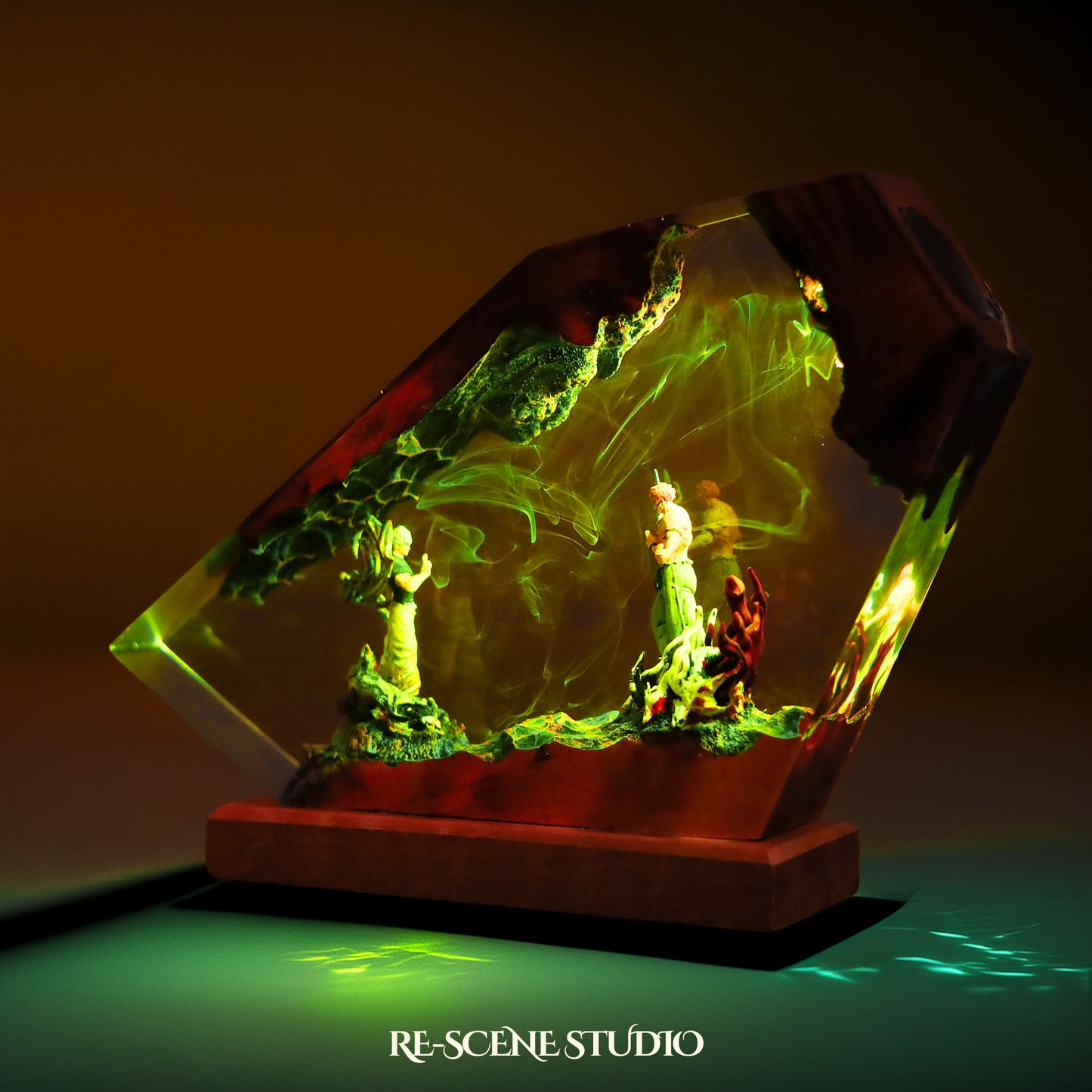 G.ojo vs S.ukuna Resin Lamp — Display Setup | Artisan Resin Art Lamp, Ambient Light for Home or Office