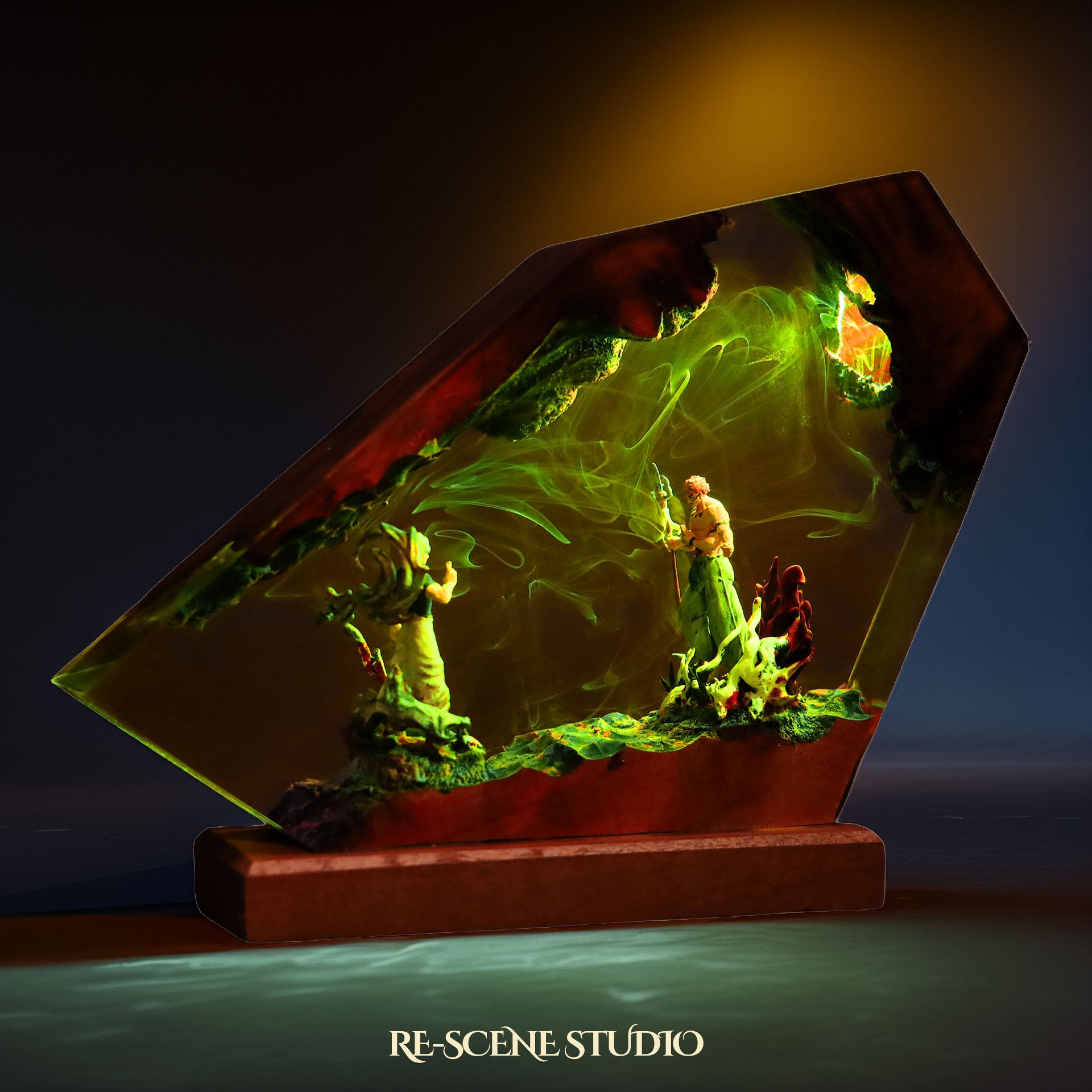 G.ojo vs S.ukuna Resin Lamp — Detailed Display | Premium 3D Resin Diorama with RGB Color-Changing Light