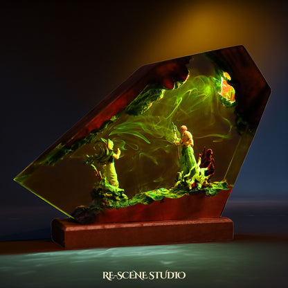 G.ojo vs S.ukuna Resin Lamp — Detailed Display | Premium 3D Resin Diorama with RGB Color-Changing Light