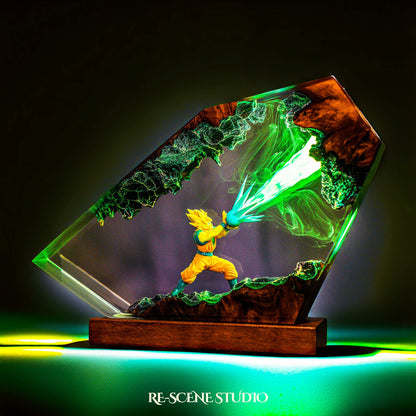 Energy Blast Warrior Resin Lamp — view 1