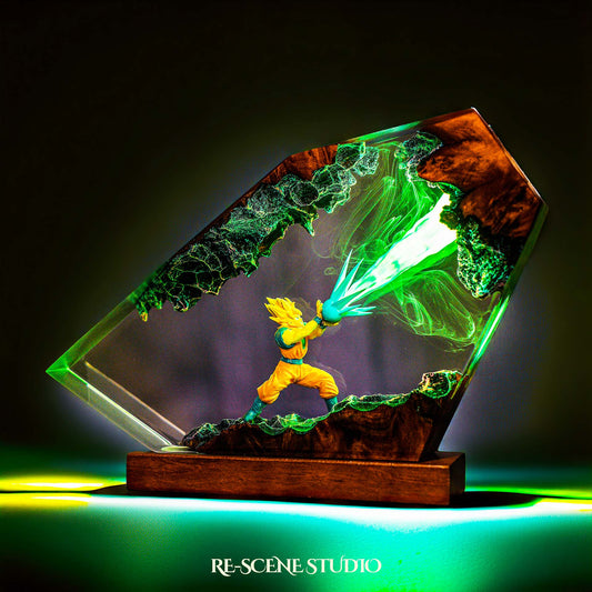 Energy Blast Warrior Resin Lamp — view 1