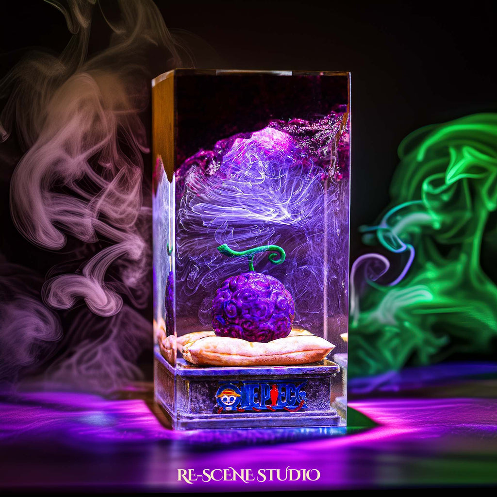 Gomu Devil Fruit Resin Lamp - One Piece Multicolor / Size M: 7 x 13 x 7 (cm) – Handmade Epoxy Resin Lamp by Rescene Studio | Rescene Studio