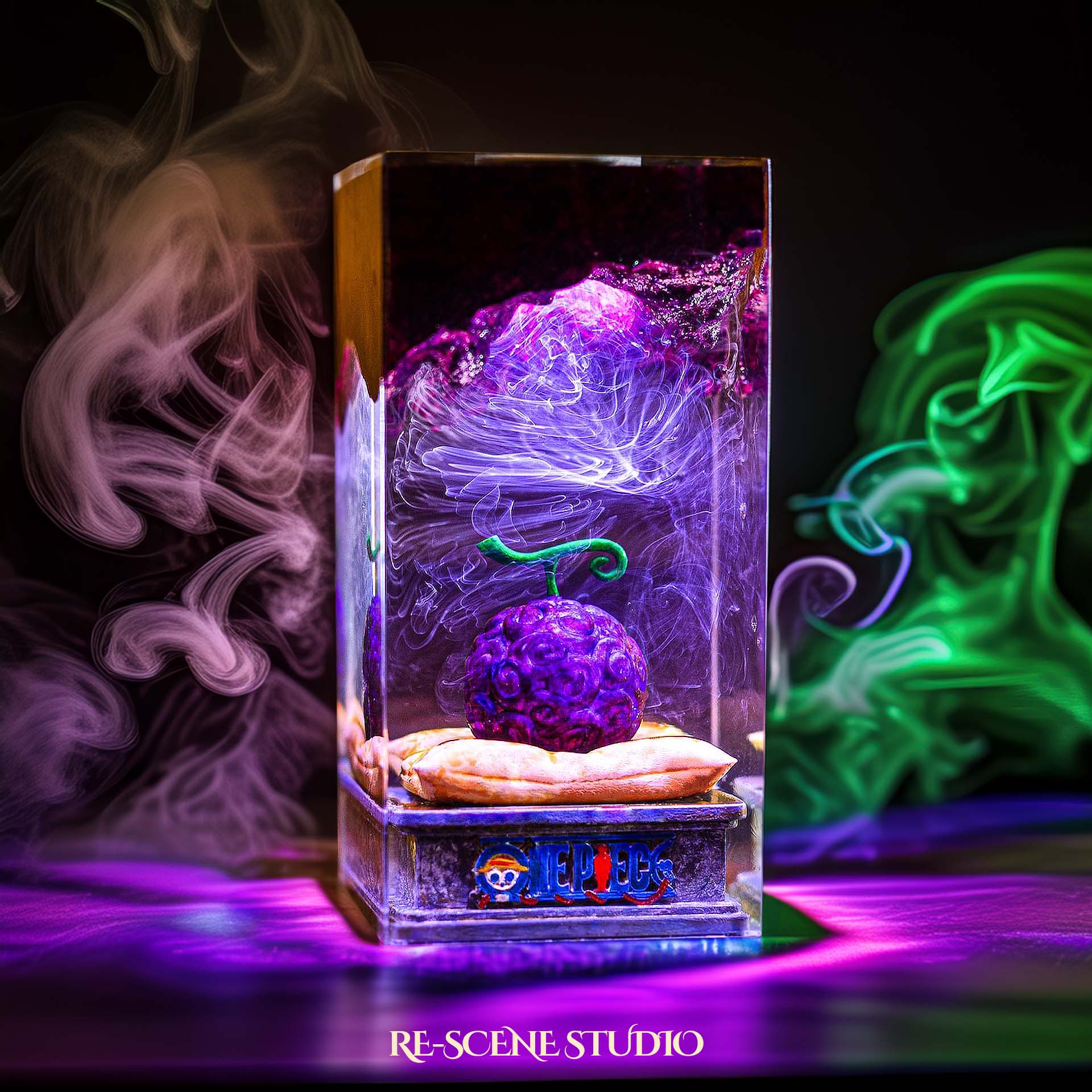 Gomu Devil Fruit Resin Lamp - One Piece Multicolor / Size M: 7 x 13 x 7 (cm) – Handmade Epoxy Resin Lamp by Rescene Studio | Rescene Studio