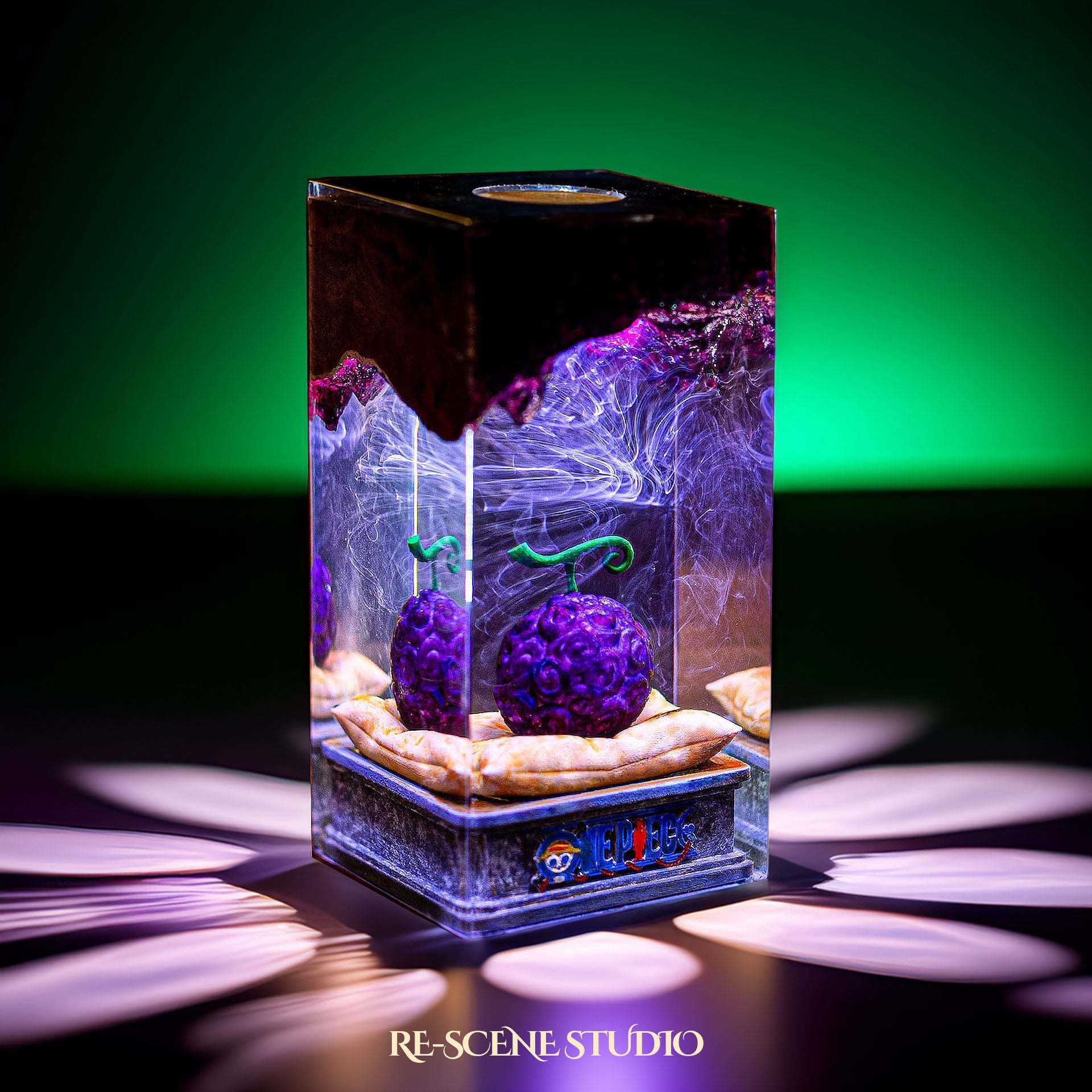 Gomu Devil Fruit Resin Lamp - One Piece Multicolor / Size M: 7 x 13 x 7 (cm) – Handmade Epoxy Resin Lamp by Rescene Studio | Rescene Studio