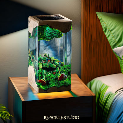 Gundam Resting Resin Epoxy Lamp Multicolor / Size XL: 8.5 x 8.5 x 16 (cm) – Handmade Resin Lamp by Rescene Studio | Rescene Studio