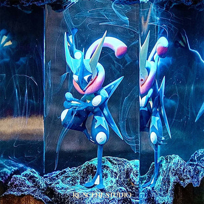 Ninja Frog Warrior Resin Lamp — Detailed Display | Premium 3D Resin Diorama with RGB Color-Changing Light