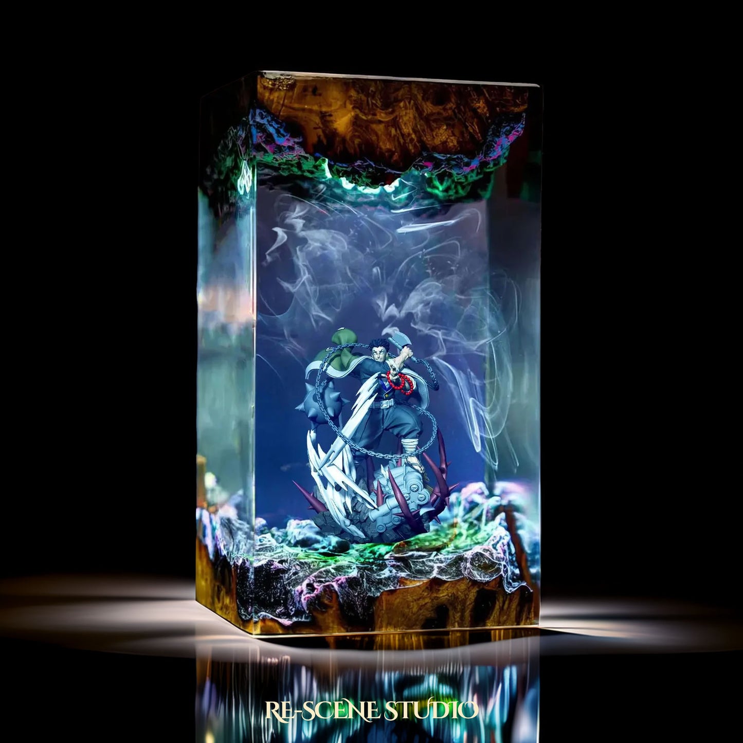 Gyomei Resin Lamp - Demon Slayer Multicolor / Size M – Handmade Resin Lamp by Rescene Studio | Rescene Studio