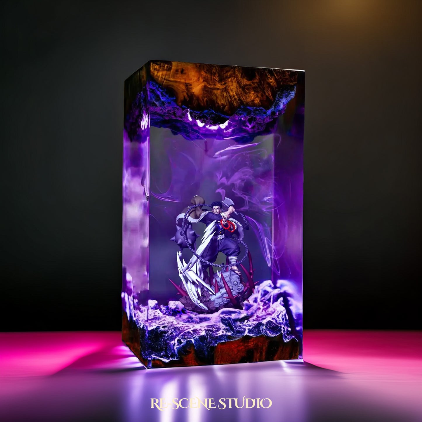 Gyomei Resin Lamp - Demon Slayer Multicolor / Size M – Handmade Resin Lamp by Rescene Studio | Rescene Studio
